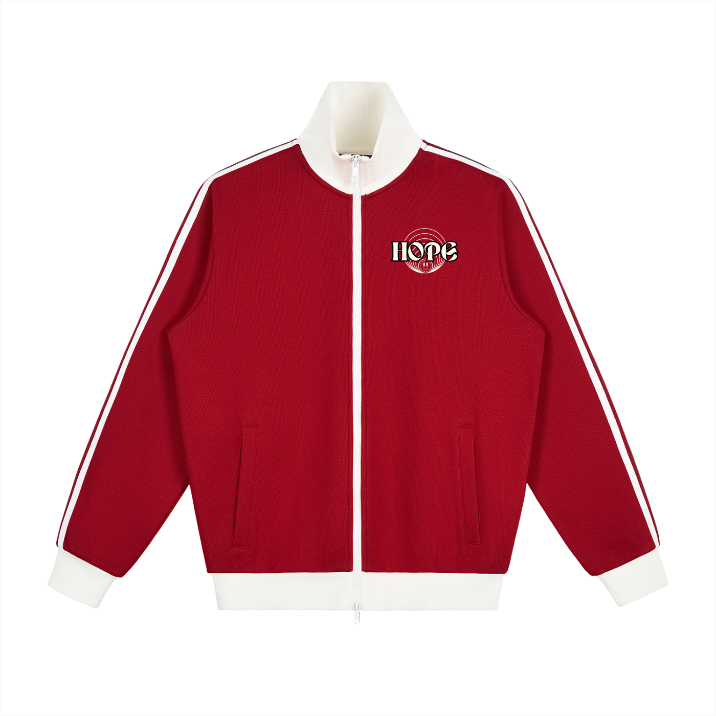 Contrast Side Stripe Fleece Track Jacket