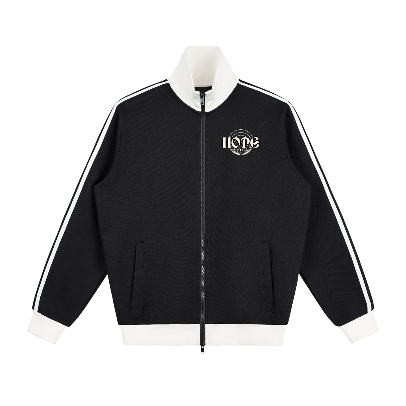 Contrast Side Stripe Fleece Track Jacket