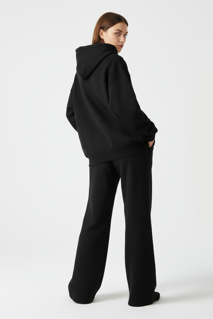 Back — Black Essential Zip Hoodie