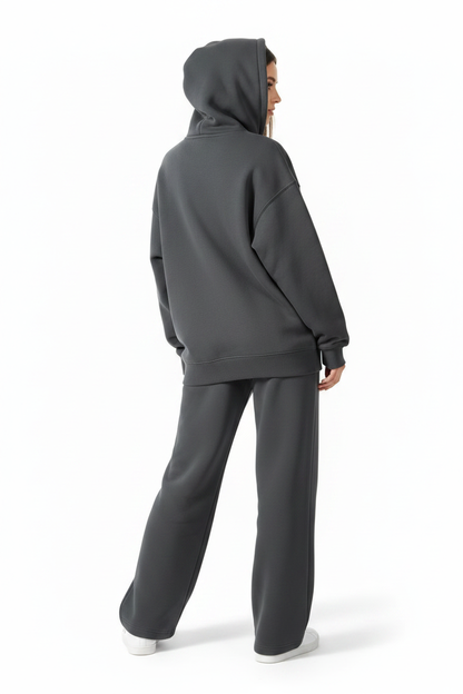 Back — Charcoal Essential Zip Hoodie