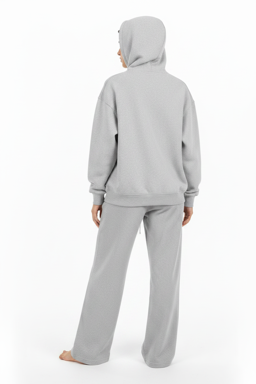 Back — Grey Marl Essential Zip Hoodie
