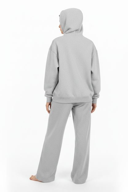 Back — Grey Marl Essential Zip Hoodie