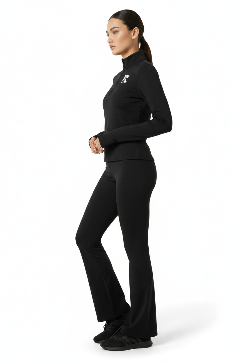 Black Flare Leggings — Side