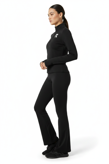 Black Flare Leggings — Side