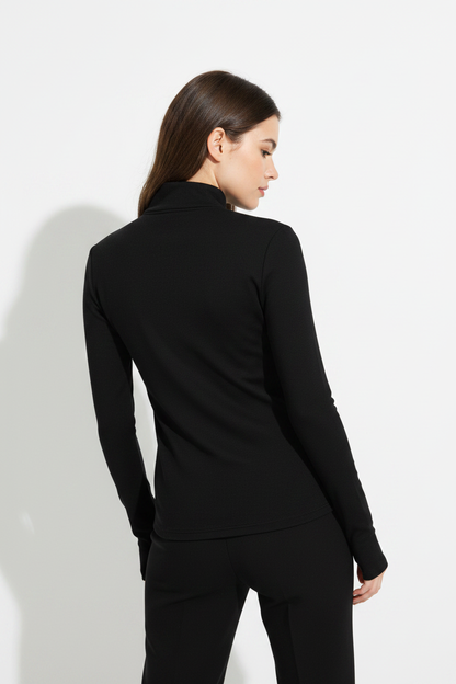 Black quarter zip back model