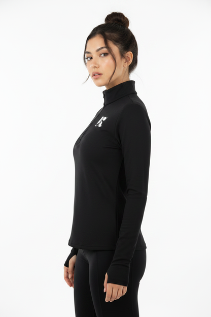 Black quarter zip side model