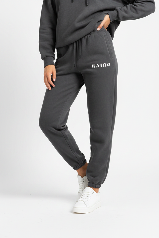 Charcoal Fleece Joggers — Close-up
