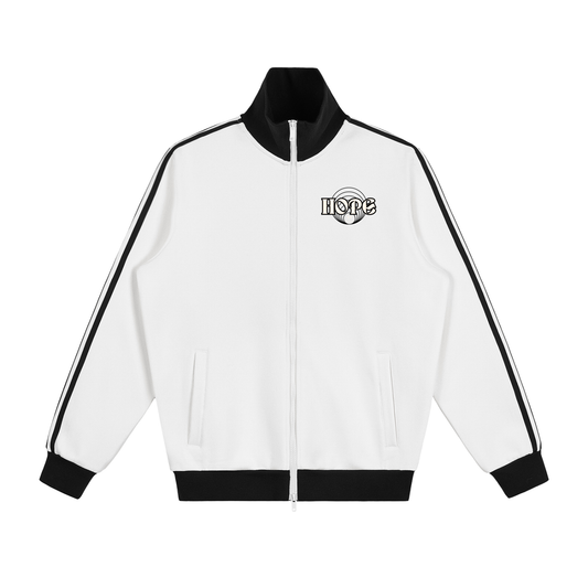 Contrast Side Stripe Fleece Track Jacket