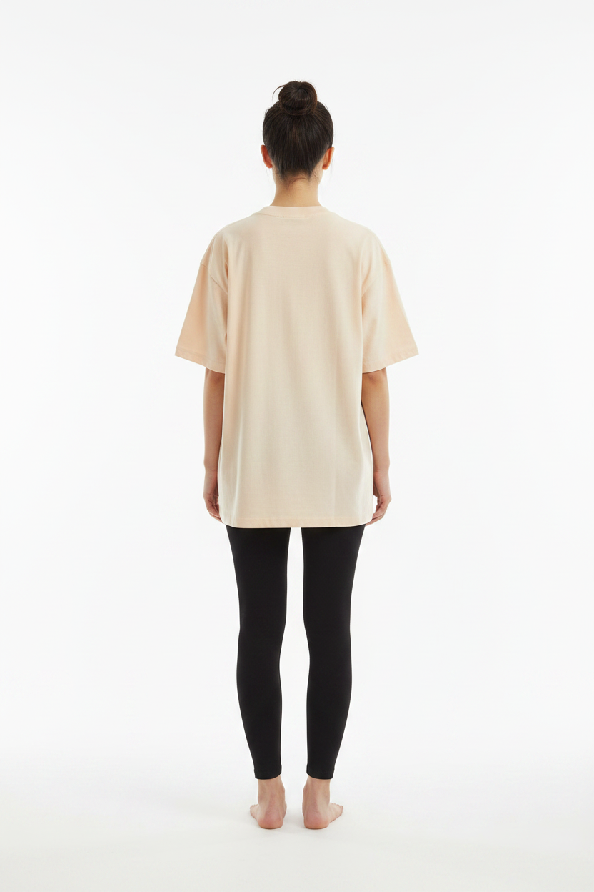 Essential Tee Apricot — Back Shot