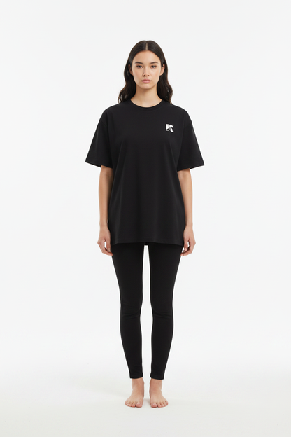Essential Tee Black — Front Shot Female