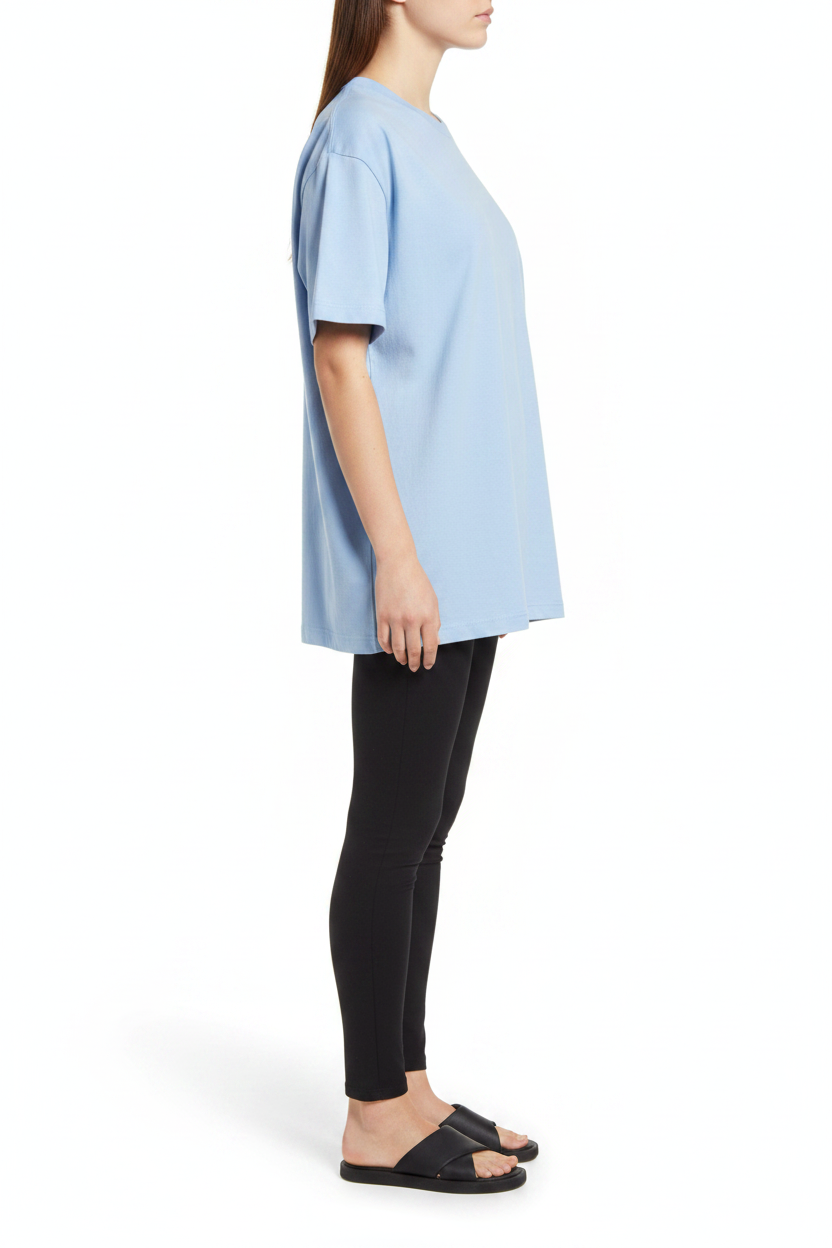 Essential Tee Blue — Side Shot