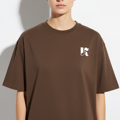 Essential Tee Coffee — Close-up K Monogram