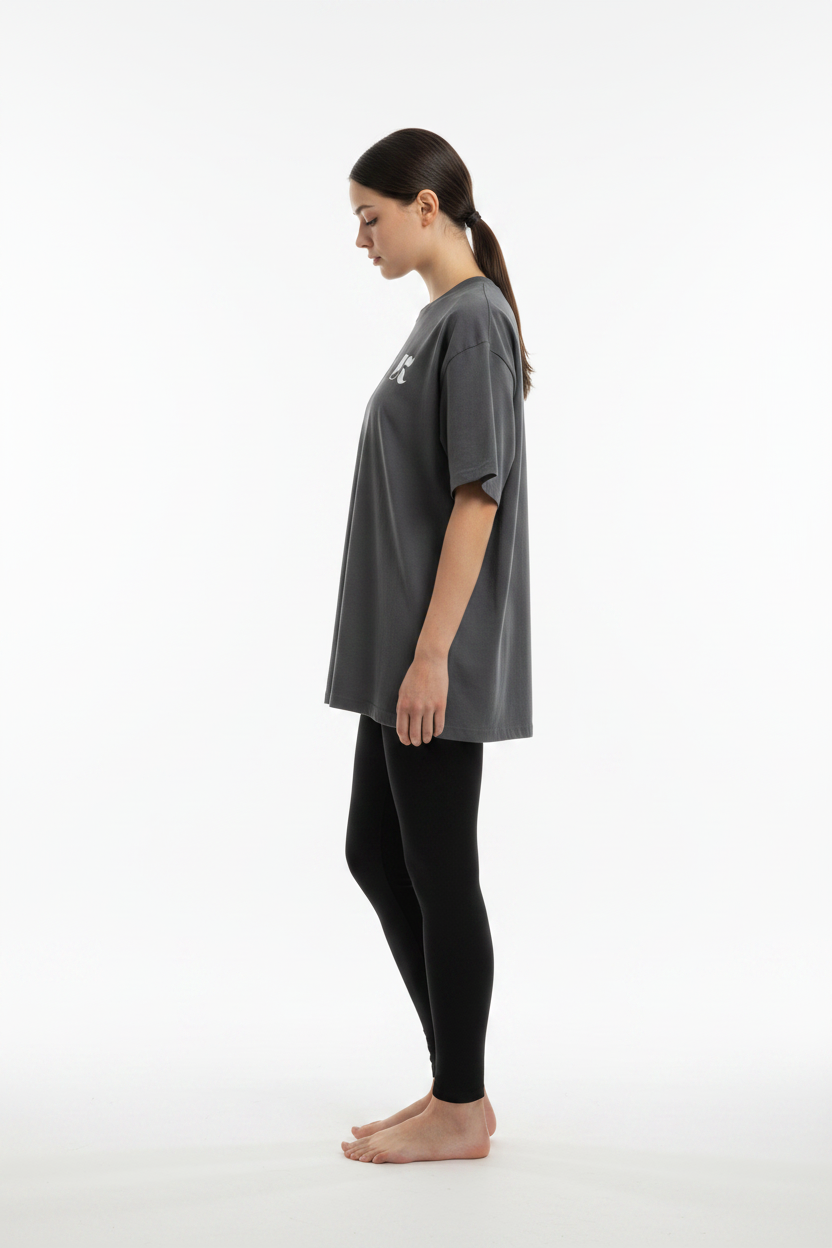 Essential Tee Dark Gray — Side Shot