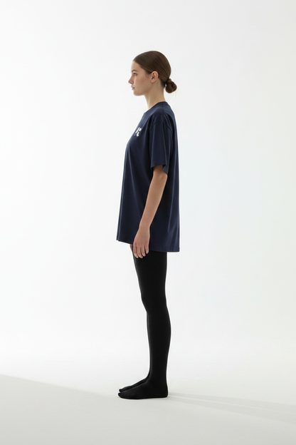 Essential Tee Navy Blue — Side Shot
