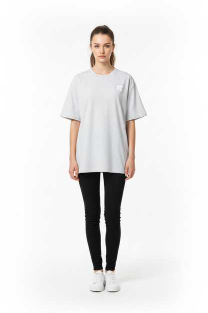 Essential Tee White Gray — Front Shot
