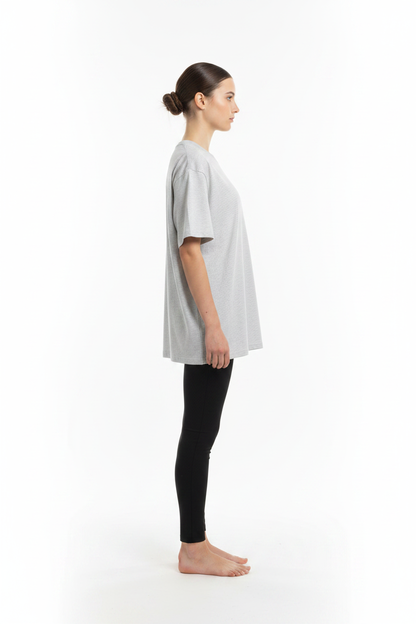 Essential Tee White Gray — Side Shot