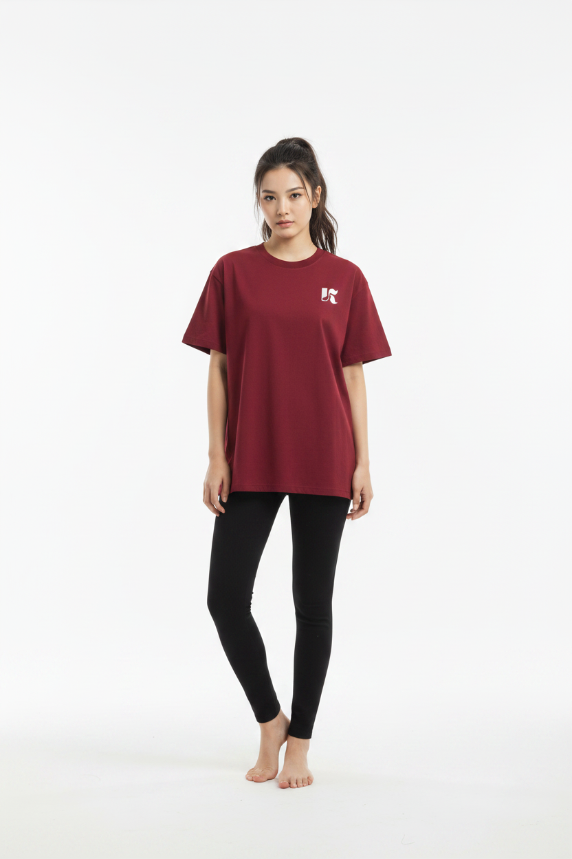 Essential Tee Wine Red — Front Shot
