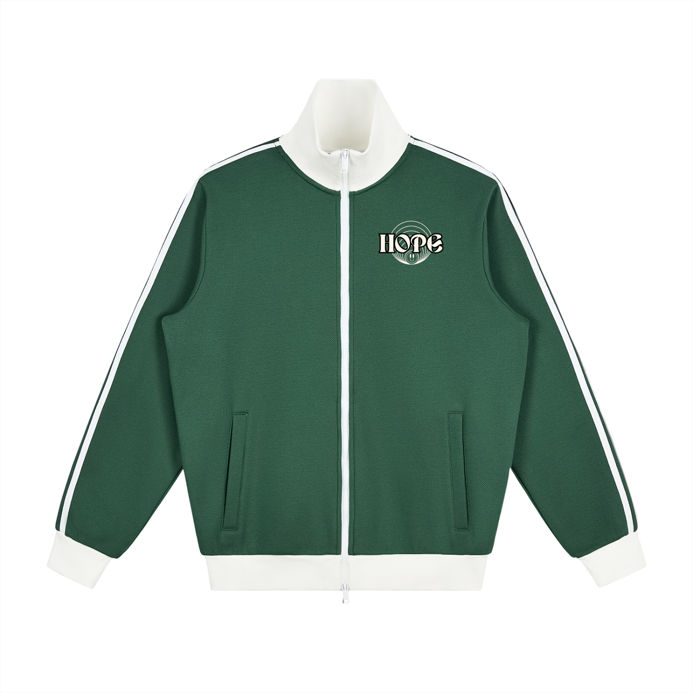Contrast Side Stripe Fleece Track Jacket