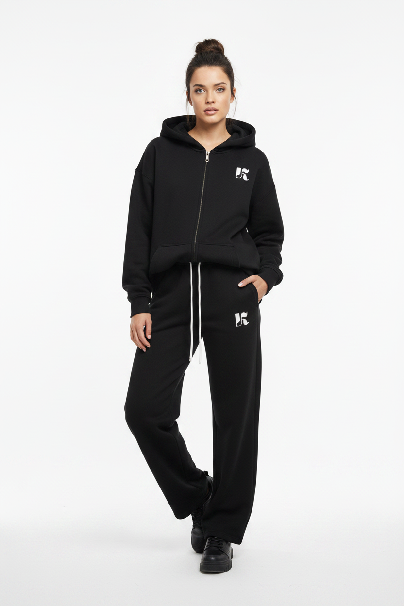 Front — Black Essential SweatPants