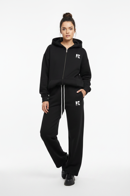 Front — Black Essential SweatPants
