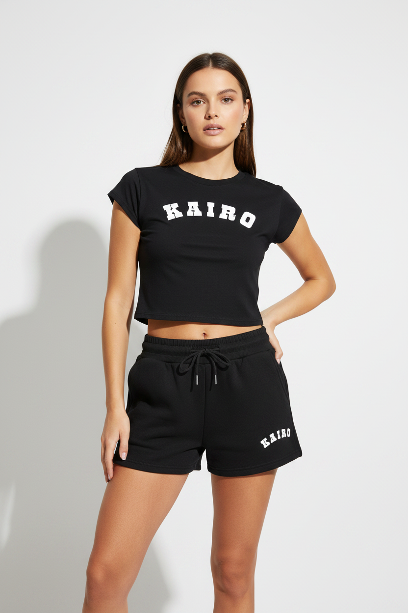 Front — Black Everyday Mini SweatShorts