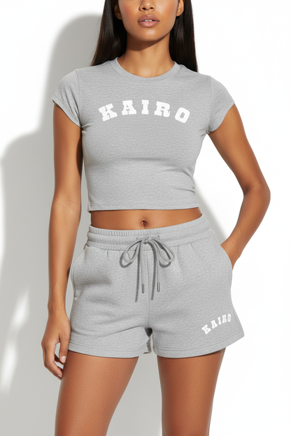 Front — Grey Marl Everyday Cropped Tee