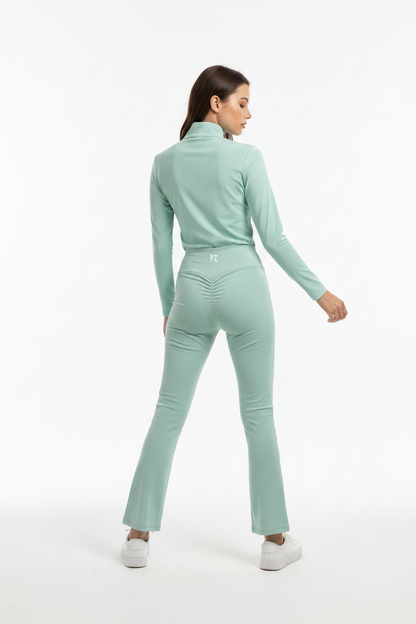 Gray Flare Leggings — Back