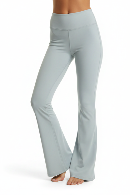 Gray Flare Leggings — Close-up