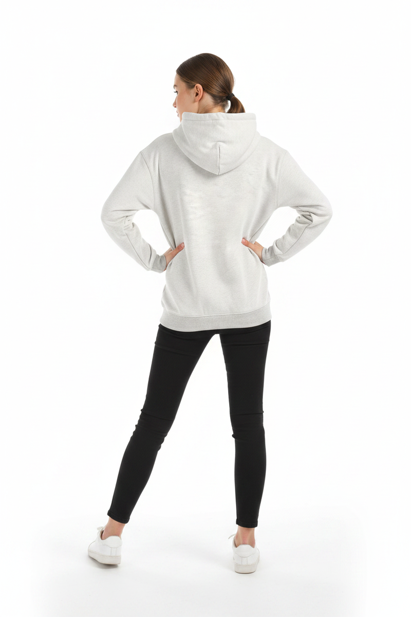 Oat hoodie back model