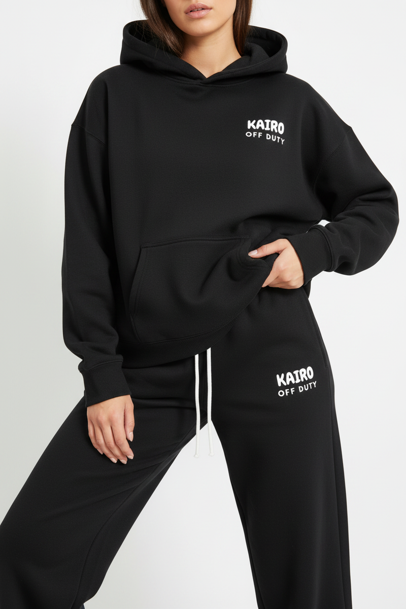 Off Duty Hoodie Black – Close-up