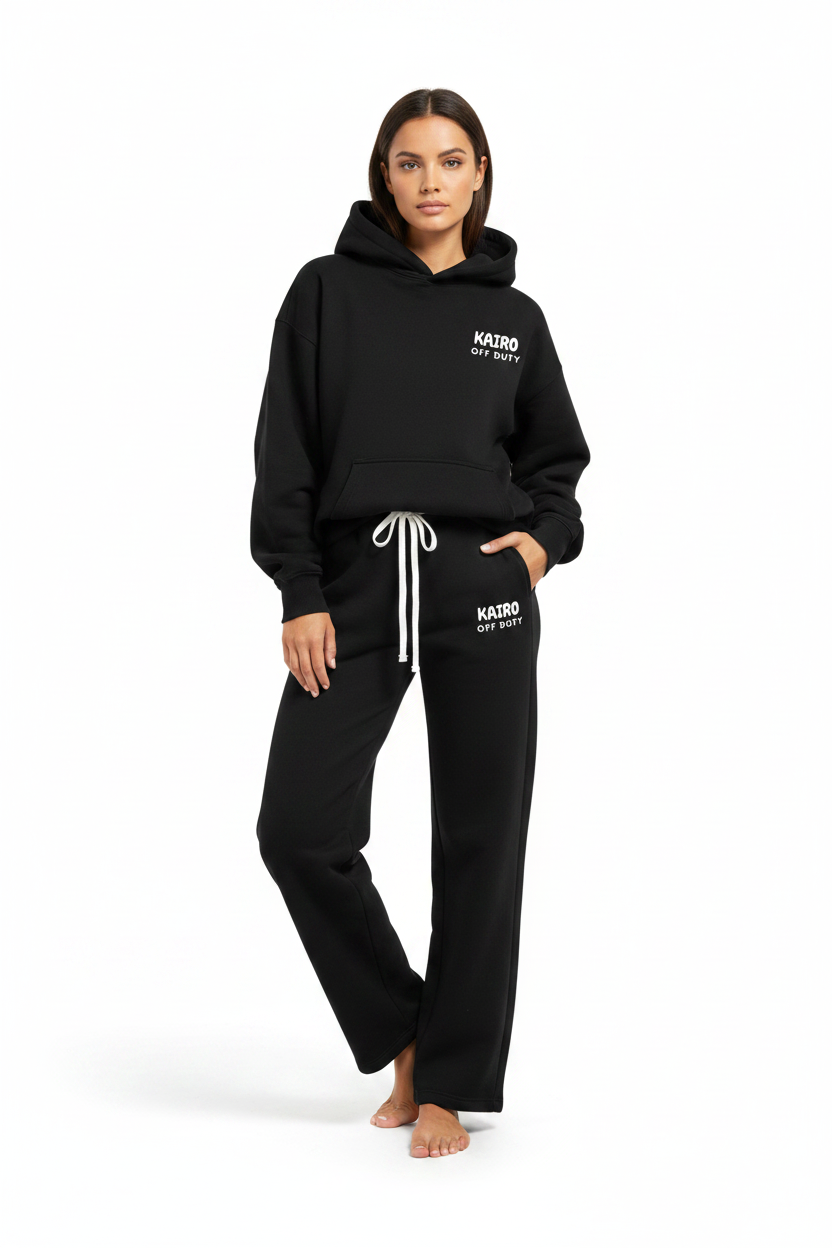 Off Duty Hoodie Black – Front