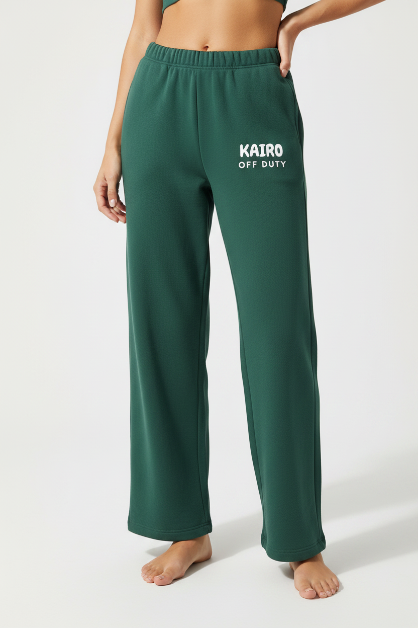 Off Duty Joggers Forest Green – Close-up