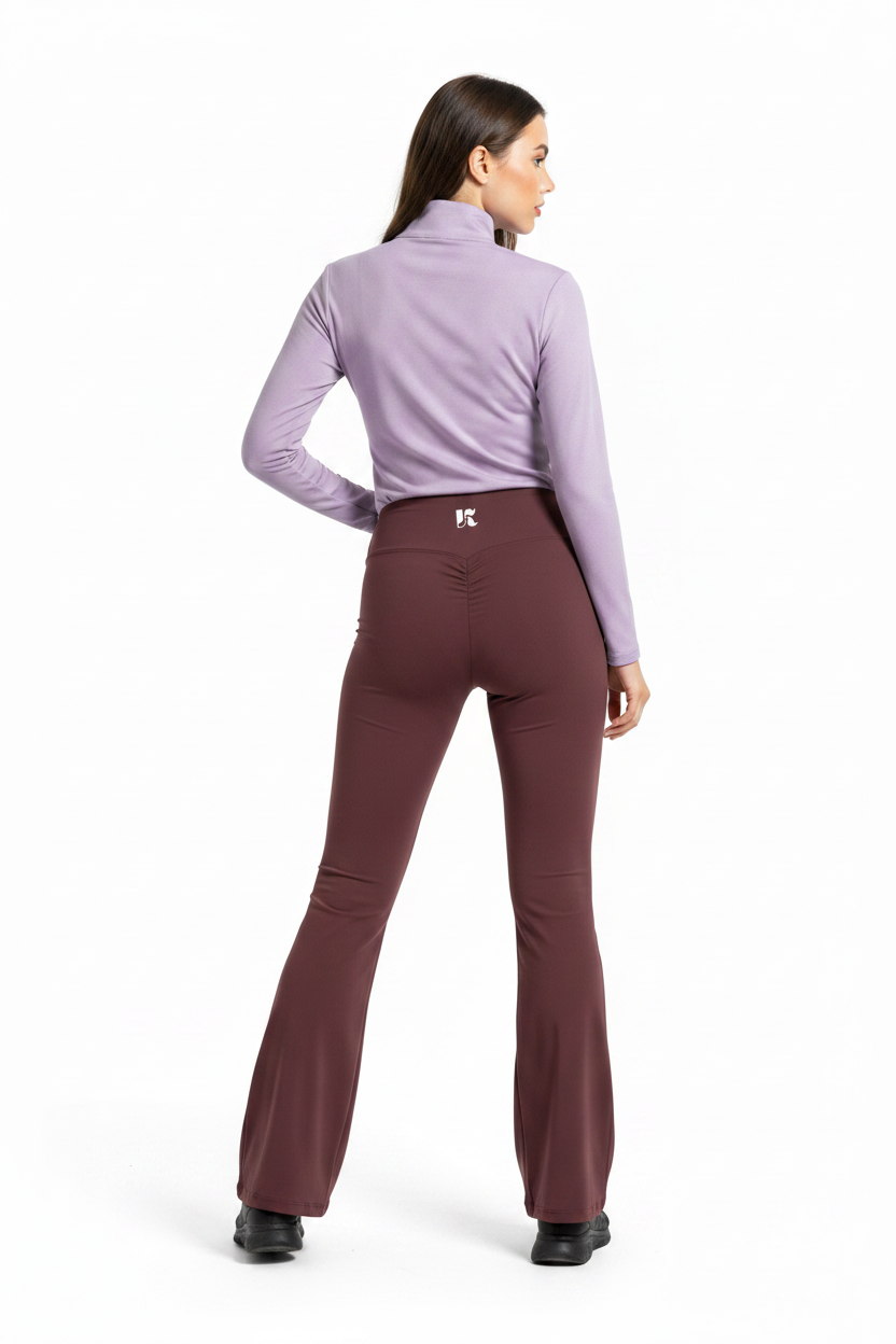 Plum Flare Leggings — Back