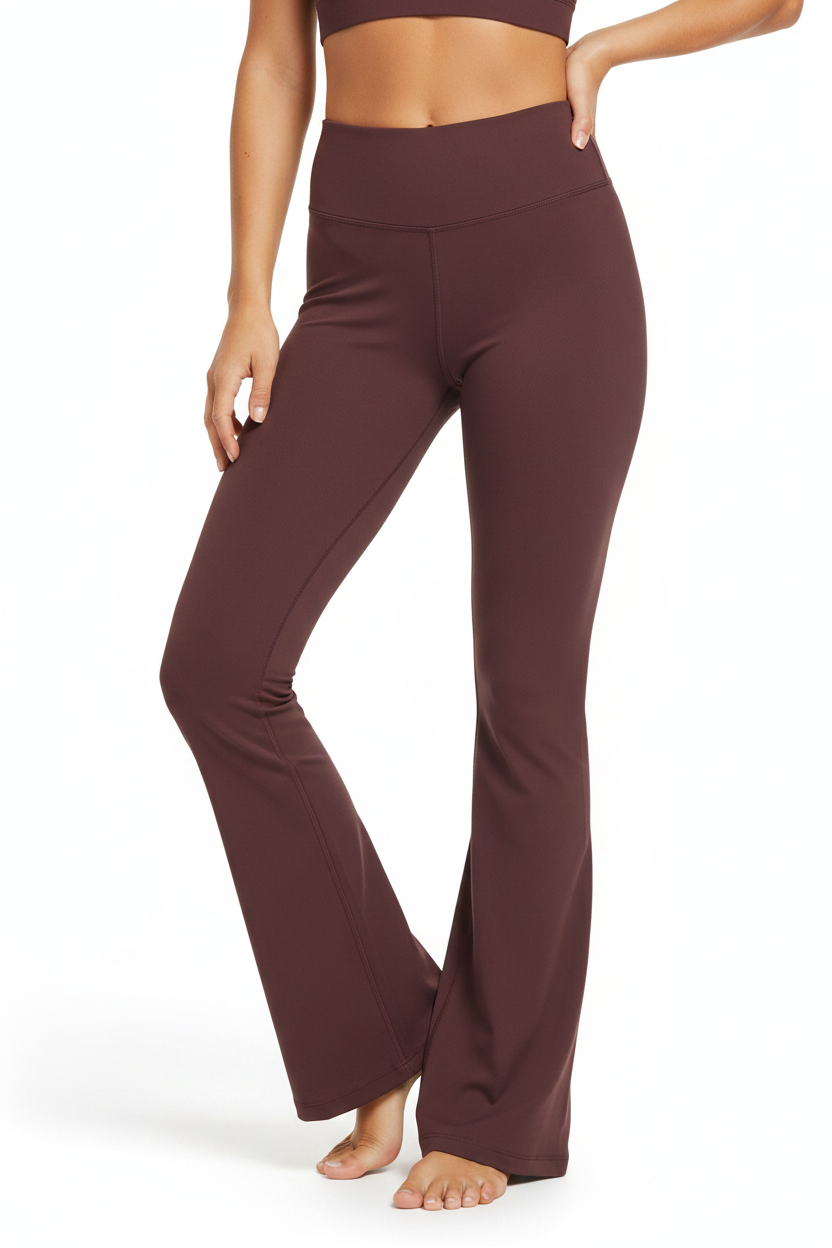 Plum Flare Leggings — Close-up