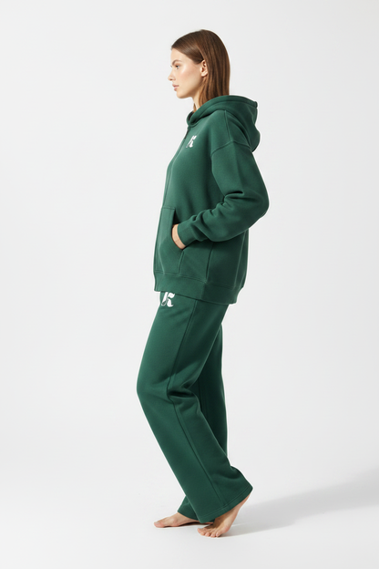 Side — Forest Green Essential Zip Hoodie